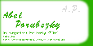 abel porubszky business card